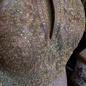Elegant Gold Embellished Dress